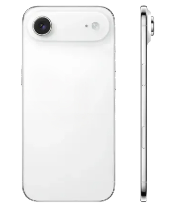 White phone back and profile view