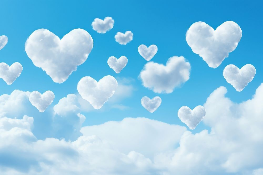 Couple Heart Clouds Sky