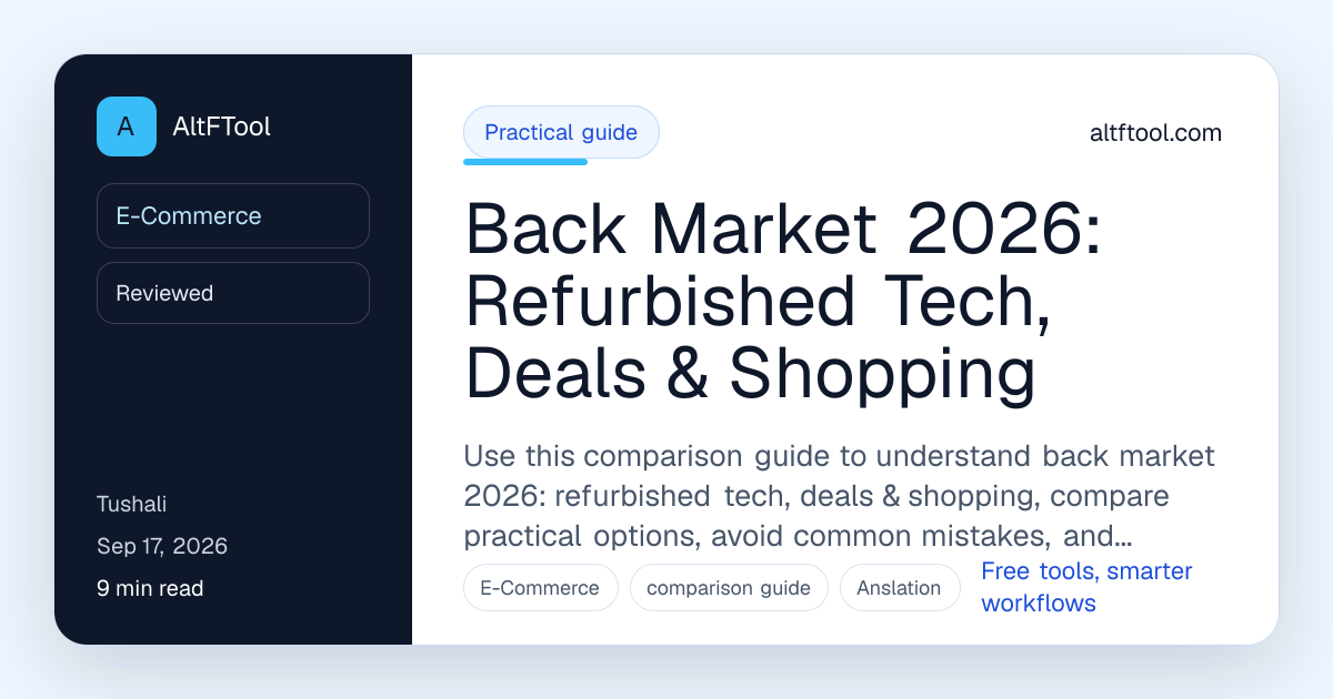 Back Market 2026: Refurbished Tech, Deals & | AltFTool