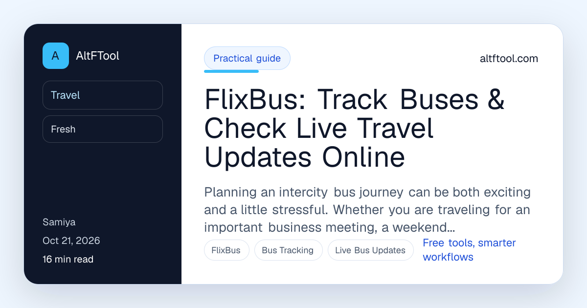 FlixBus: Track Buses & Check Live Travel Updates | AltFTool