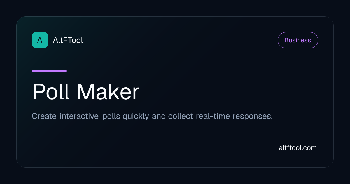 Poll Maker Tool | Create Free Online Polls Easily | AltFTool